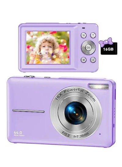 Buy Digital Camera for Children with 16x Zoom 44MP for Photography and 1080P for Video Recording (purple) in UAE