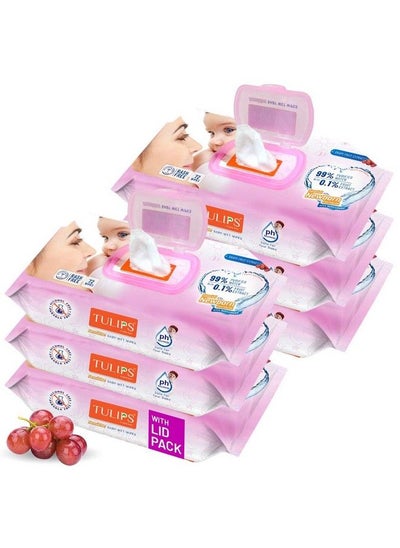 Buy Sensitive Baby Wet Wipes Lid Pack (72 Wipes X 6 Pack) For Gentle Cleaning Moisturising Rash Free 99% Purified Water With Grapefruit Extracts in UAE