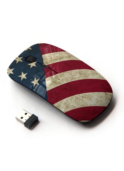 Buy [ Optical 2.4G Wireless Mouse ] Star Stripe Flag American Rustic Patriotic in UAE