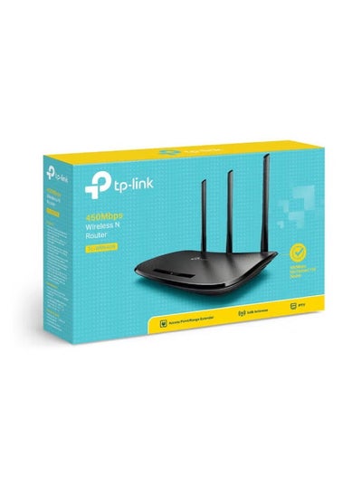 اشتري راوتر واي فاي TP-LINK TL-WR940N لاسلكي N بسرعة 450 ميجابت في الثانية، راوتر واي فاي عالي السرعة للمنزل والمكتب، أسود في السعودية