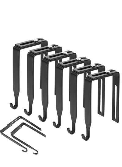 Buy Adjustable Cubicle Hooks, 6 Pack Cubicle Wall Hooks, Metal Over The Door Hooks, Universal Cubicle Hangers for Hanging Clothes Towels Coats Hats, Fit Panels with 1.4" to 3.5" Thickness, Black in Saudi Arabia