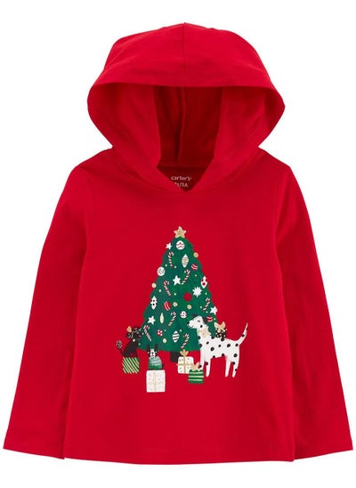 Buy Carter's Christmas Tree Hooded Tee - Red in UAE