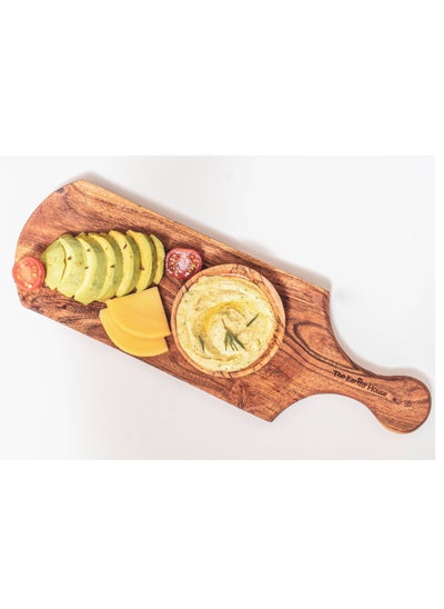 اشتري The Earthy House Long Appetizer Platter | Wooden Serving Platter | Cheese Board | Wood Tray | Meat Platter | Snacks Platter (40 X 13 cm) في الامارات