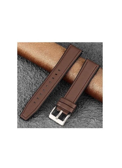 اشتري 22mm Silicone Leather Replacement Strap Watchband For Xiaomi Amazfit GTR 2 47MM Strap Sport - Brown Silver Buckle في مصر