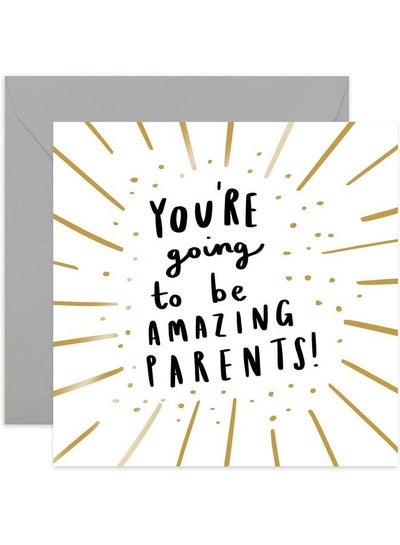 اشتري Old English Co. Going To Be Amazing Parents Card Gold Foil Pregnancy Announcement ; Parents To Be Welcome Little One ; Blank Inside & Envelope Included في السعودية
