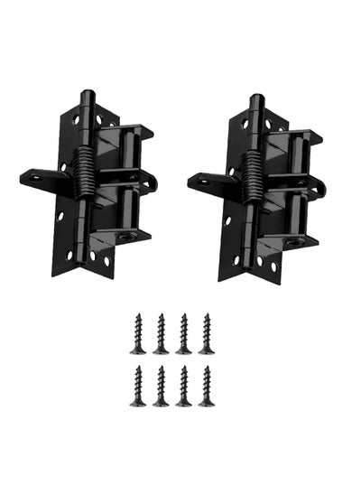 Buy Self-Closing Door Hinges, 2PCS 4 Inch Automatic Self Closing Soft Close Hinges, Iron Fireproof Inner Door Hinge, Heavy Duty Adjustable Tension Spring Hinges with Screw, for Residential in UAE