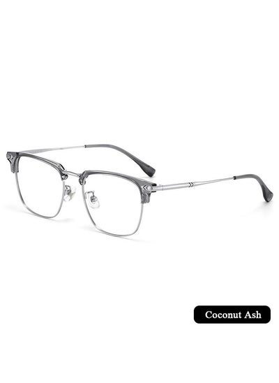 Buy Anti-Blue Light Retro Glasses Suitable for Men and Women Reading, Anti-Uv, Anti-Eye Fatigue, Computer Reading, Game Tv, Coconut Gray, Comes with Glasses Case and Glasses Cloth. in Saudi Arabia