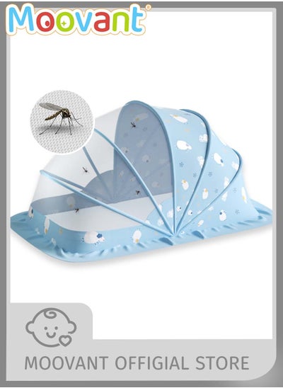 اشتري Breathable Baby Mosquito Net Portable Folding Bed Tent Crib Cover Newborn Cots Crib Net Sun Shelter Full Baby Mosquito Cover For Newborn Kids Blue في السعودية