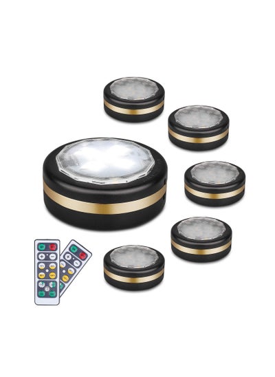 Buy 6 Pcs Under Counter Lights for Kitchen Wireless LED Puck Lights with Remote Control Under Cabinet Lighting Battery Operated, Steps Lights Indoor in Saudi Arabia