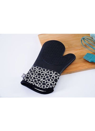 Buy Kitchenmate Silicone Oven Mitten 19X33Cm Black in UAE