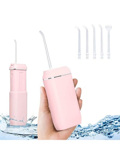 Buy Water Flosser [Mini Cordless Portable] Oral Irrigator Water Teeth Cleaner Pick, Telescopic Water Tank, 3 Modes & IPX7 Waterproof, Home & Travel Water Flossers (pink) in Saudi Arabia