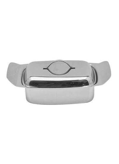 اشتري Stainless Steel Butter Dish Silver 12x5x19cm في الامارات