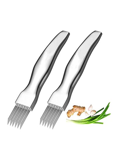 اشتري 2 Pack Shred Silk The Knife Stainless Steel Vegetable Chopper Onion Garlic Cutter Food Kitchen Speedy Chopper في السعودية