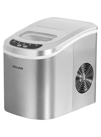 Buy Hicon Portable Ice Maker Machine Making Bullet Ice Cubes 26 lbs/24 hrs, Quality Stainless Steel Compact Ice Maker Countertop with Ice Scoop for Home Kitchen, Bars, Coffee Tea Shops in UAE