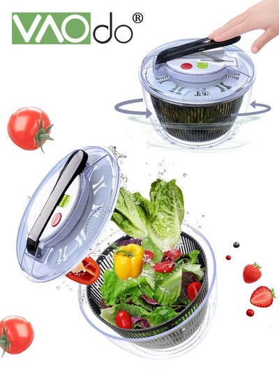 Buy Fruit SpinnerLarge Salad Spinner with Drain Bowl and Colander Quick and Easy Multi-Use Lettuce Spinner Vegetable Dryer Fruit Washer Pasta and Fries Spinner in UAE