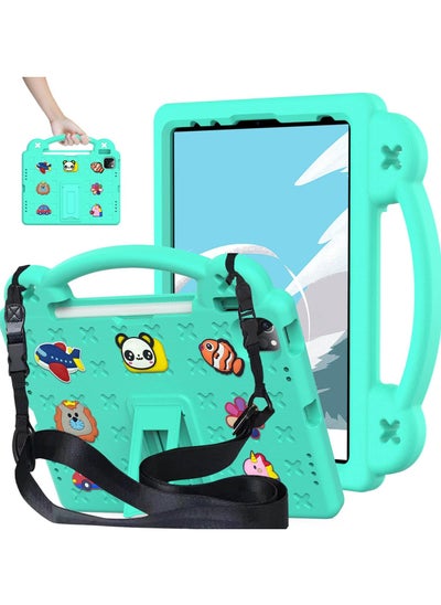 اشتري Shockproof Case Compatible with iPad 10th Generation,10.9 Inch 2022 Model, DIY Kids Cover with Pencil Holder/Handle/Stand/Shoulder Strap/Screen Protector,Mint Green في السعودية