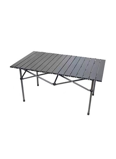 Buy Outdoor Camping Folding Table 95x57x50cm, Lightweight Folding Table with Aluminum Table Top and Carry Bag, Easy to Carry, Perfect for Outdoor, Picnic, Cooking, Beach, Hiking, and Fishing Bla in Saudi Arabia