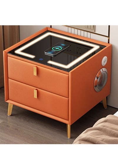 Buy Luxury Smart Bedside Table Modern Solid Wood with Wireless Charging in UAE