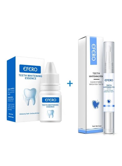 Buy All New Teeth Whitening Kit  with Essence and Pen Dental Whitening Kit Fast Acting Easy Apply Stains Removing Teeth Whitener Combo Pack in UAE