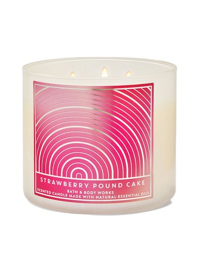 Buy Strawberry Pound Cake 3-Wick Candle in UAE