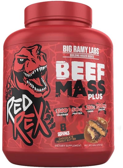 Buy Big Ramy Labs Red Rex Beef Mass Plus, Chocolate Peanut Butter Flavor, 6 LB in UAE