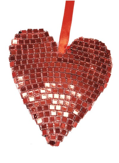 Buy Red Mosaic Heart Hanging Decor 16x16cm in UAE