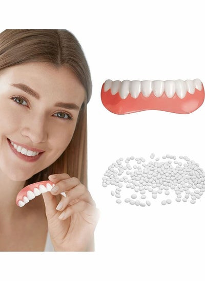 اشتري Fake Teeth Dentures Teeth for Women and Men Dental Veneers Temporary Restoration, Nature Comfortable, Protect Your Regain Confident Smile One Size Fits Most (Natural Shade) في الامارات