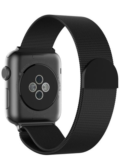 اشتري Replacement Band for Apple Watch 38mm and 40mm Series 1 2 3 4 5 6 SE, Unique Magnet Lock Milanese Loop Stainless Steel Bracelet  Black في مصر