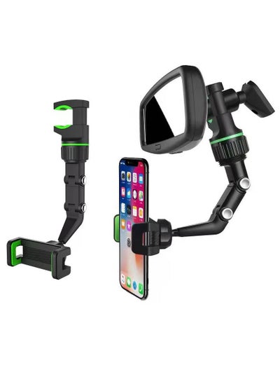 Buy Car Phone Holder Mount 360 Degrees Free Rotate Adjustable Suspension Mount Phone Holder Multi Function Rearview Mirror Cell Phone Holder for All Mobile Phones in UAE