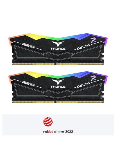 Buy TEAM 32GB (2 x 16GB) 6200MHz CL38 DELTA RGB DDR5 Desktop Memory, Intel 700 Series & AMD EXPO Compatible, 49,600 MB/s Data Transfer, 1.25V, XMP 3.0, On-Die ECC, Smart RGB Lighting, FF3D532G6200HC38ADC01 in UAE