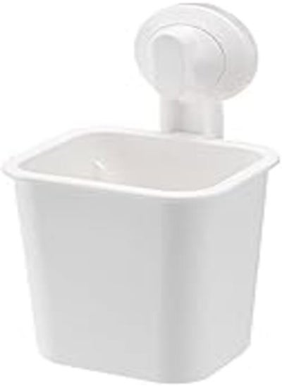 Buy Toothbrush Holder with Suction Cup - White, ABS Plastic, H18cm in Egypt