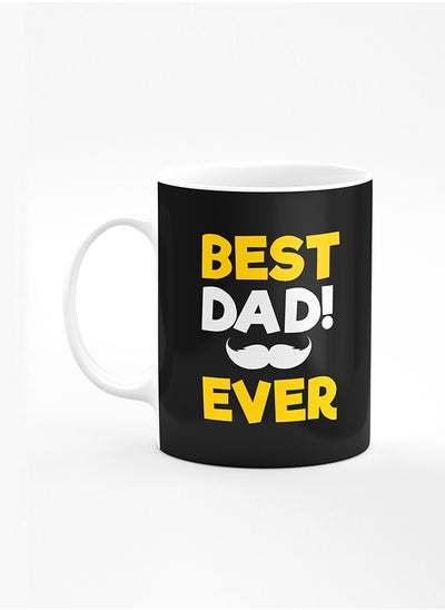 Buy Designer Printed Coffee Mug with Heavy Duty Handle 11oz Ceramic Personalised Gift Mugs Cup [Microwave Safe & Dishwasher Proof] - Best Dad Ever in UAE