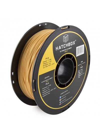 Buy HATCHBOX 1.75mm Gold PLA 3D Printer Filament, 1 KG Spool, Dimensional Accuracy +/- 0.03 mm, 3D Printing Filament in UAE