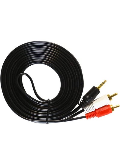 Buy 8m Stereo to RCA Male Audio Cable Black/Red/White in Saudi Arabia