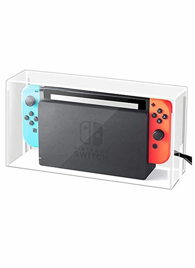 اشتري Transparent Dust Cover for Nintendo Switch OLED, Acrylic Clear Waterproof Scratch Resistant Protective Case Display Box Storage Box في الامارات