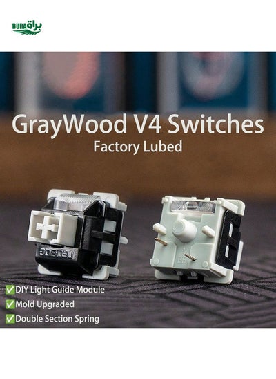 Buy 10pcs Leobog Graywood V4 Switch Factory Pre-Lubed 5-Pin Thocky Fast Linear 40gf Force Key-Switch For Mechanical Keyboard Switches Plate Or PCB Mount in Saudi Arabia