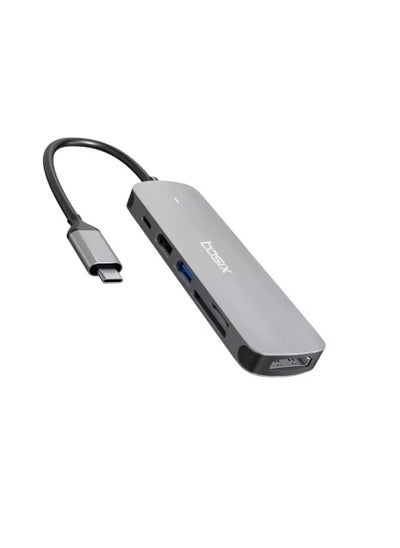 Buy 6 in 1 USB Type-C HUB PD 60W HDMI Space Grey in Saudi Arabia