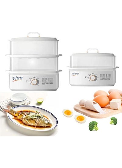 Buy 2-in-1 Multifunctional Electric Steamer Egg Steamer Maker and Food Steamer in UAE