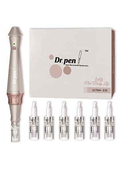 Buy Dr. Pen Ultima E30 Microneedling Pen - Electric Derma Stamp - Amazing Skin Pen for Face - 6 Cartridges (3pcs of 12-pin + 3pcs 36 pin) in UAE