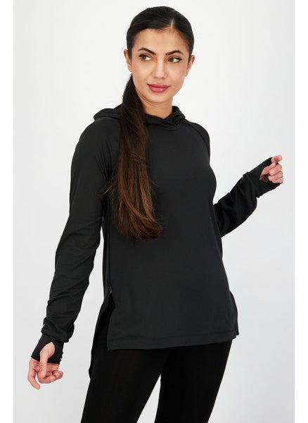 اشتري Women Sportswear Fit Running Hoodie, Black في السعودية