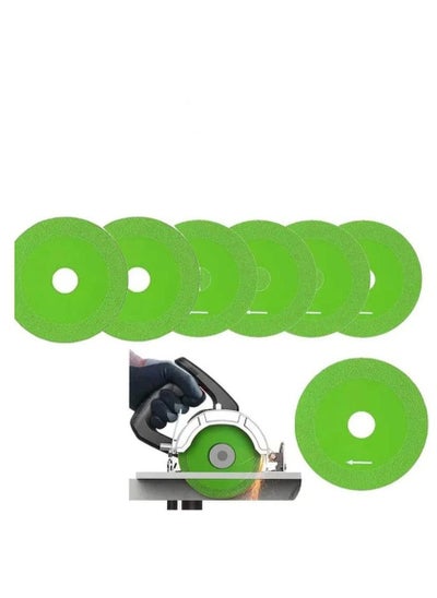 Buy Glass Cutting Disc, Diamond Tile Blade Wheel Porcelain Saw Super Thin 4" for Smooth Cutting, Chambering, and Grinding of Glass, Jade, Crystal, Bottles 7 Pcs in UAE