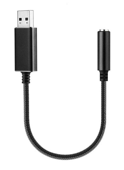 اشتري USB to 3.5mm Audio Jack Adapter External Converter USB Audio Adapter with 3.5mm Aux Stereo for Headphone Speaker Mac PS4 PC Laptop Desktops في السعودية