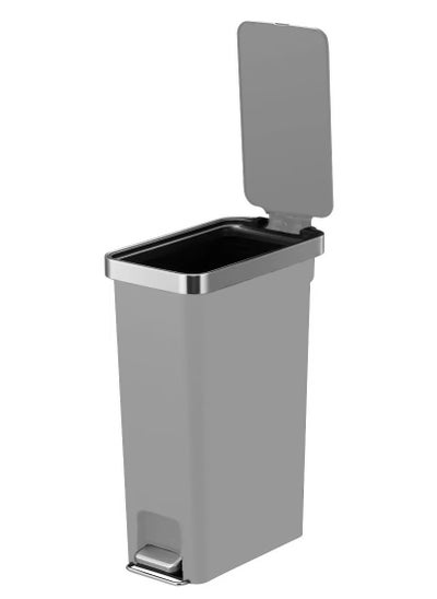 Buy HANA SLIM SERIES | Brushed Matte Finish | Soft-Closing | Fingerprint-Resistant | Step Trash Bin | Versatile For Kitchens & Bathrooms | 10L in UAE