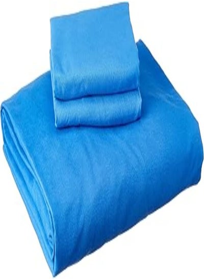 Buy Fitted bed sheet set 3 PCS (ًBlue) in Egypt