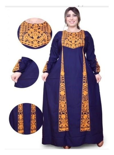 Buy Cotton Abaya with elegant golden embroidery in Egypt