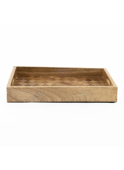 Buy Major Rectangular Decorative Tray, Brown - 47x34 cm in UAE