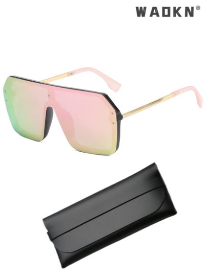 Buy Oversized Square Sunglasses Classic Siamese One Piece Sunglasses Nice Rimless Stylish Retro Design for Women Men，100% UV400 Protection Driving，Traveling,Outdoor Travel Driving Daily Use Etc in UAE