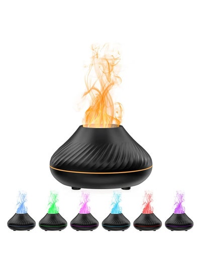 اشتري Essential Oil Diffuser, Aromatherapy Fragrant Diffuser Flame Aroma Infuser for Essential Oils Cool Mist Humidifier 7 Colorful Lights, Quiet Air Vaporizer Waterless Auto Off for Home Office Room 130ML في الامارات