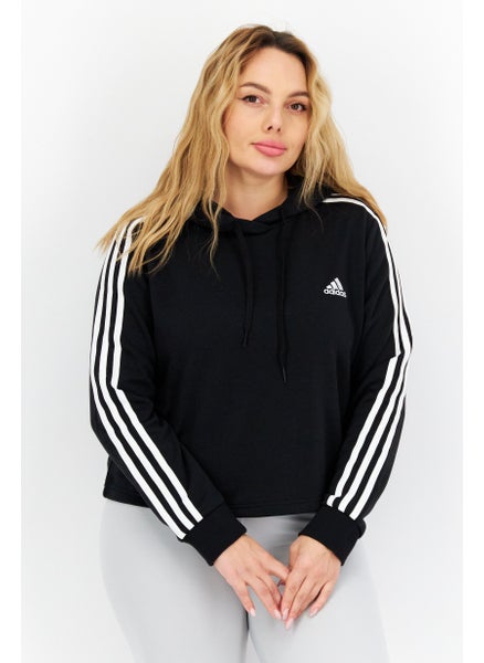 اشتري Women Sportswear Fit Hood With Drawstring Sweatshirt, Black في الامارات