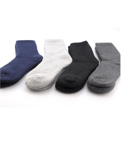 Buy Set of 4 high quality thick wool winter socks. Unisex in Saudi Arabia